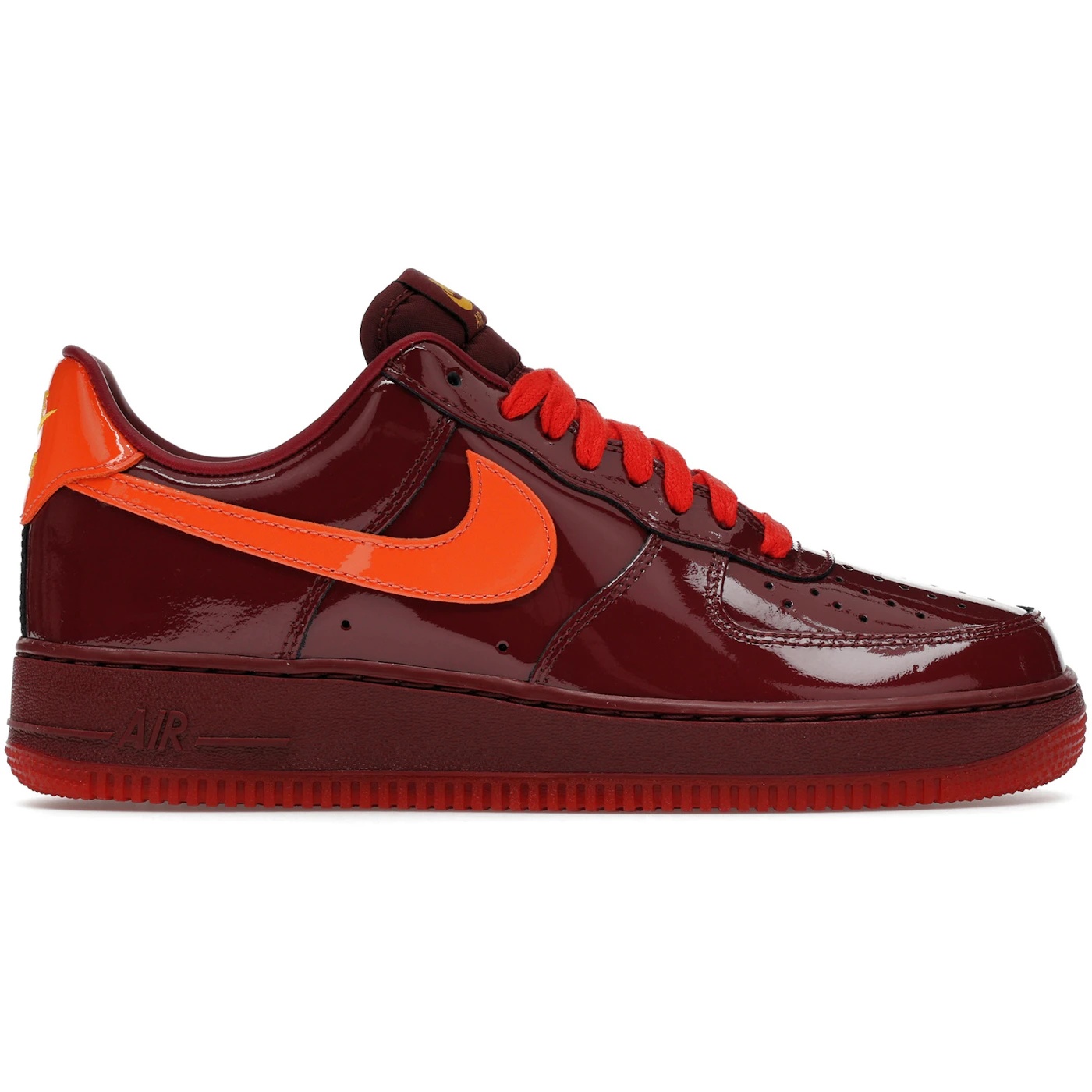 Nike Air Force 1 Low Patent Leather Dark Team Red Safety Orange 2 Nike Air Force 1 Low Patent Leather Dark Team Red Safety Orange 1