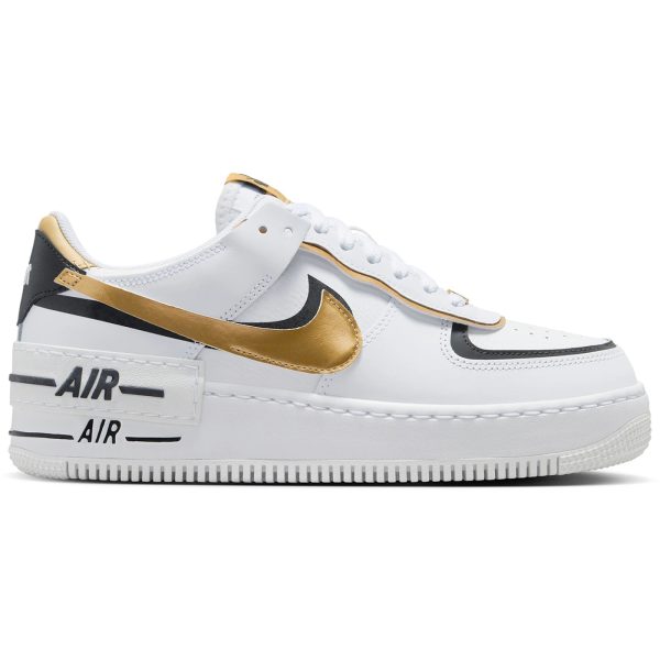 Nike Air Force 1 Low Shadow White Black Metallic Gold (Womens)