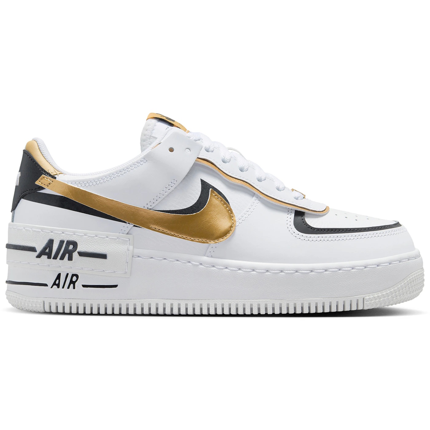 Nike Air Force 1 Low Shadow White Black Metallic Gold (Womens) 1 Nike Air Force 1 Low Shadow White Black Metallic Gold Womens 2