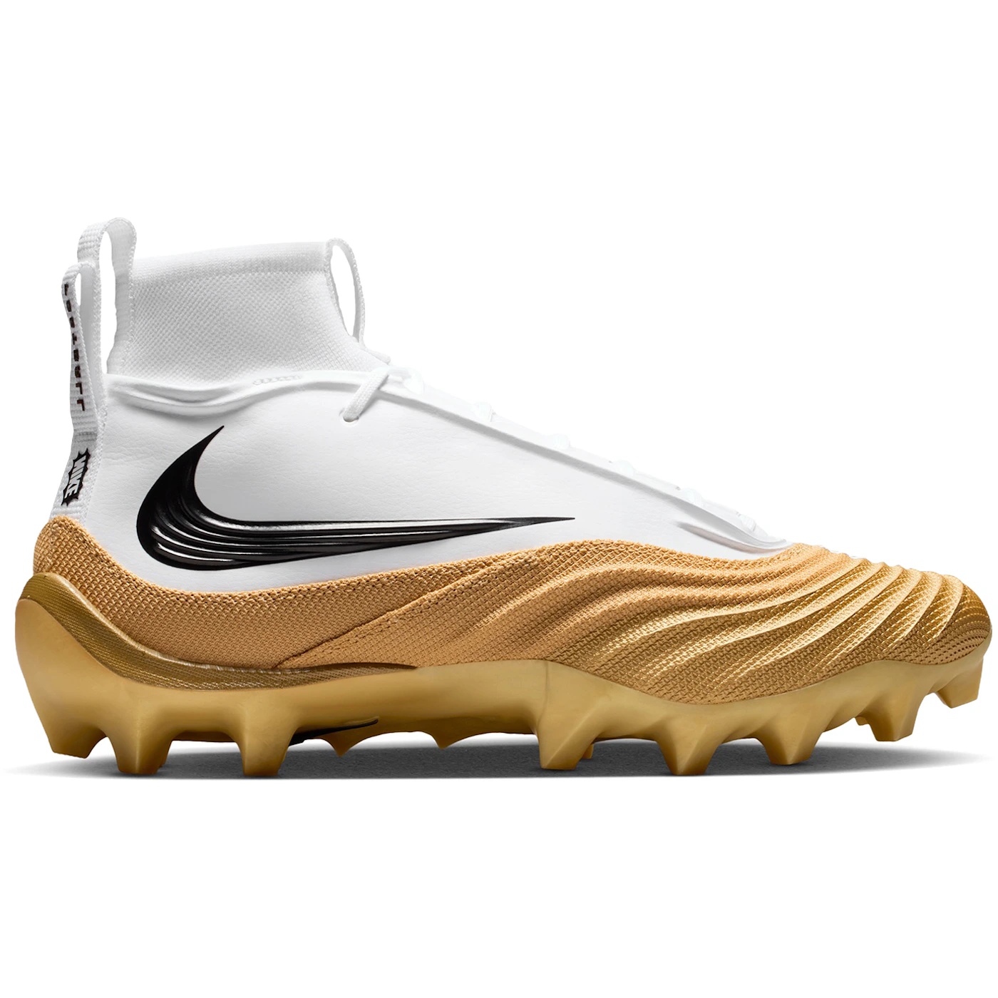 Nike Alpha Menace 5 Pro White Metallic Gold Black 1
