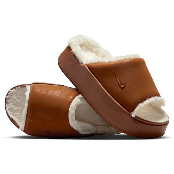 Nike Calm Elevation Fur Slide Light British Tan Coconut Milk (Womens)
