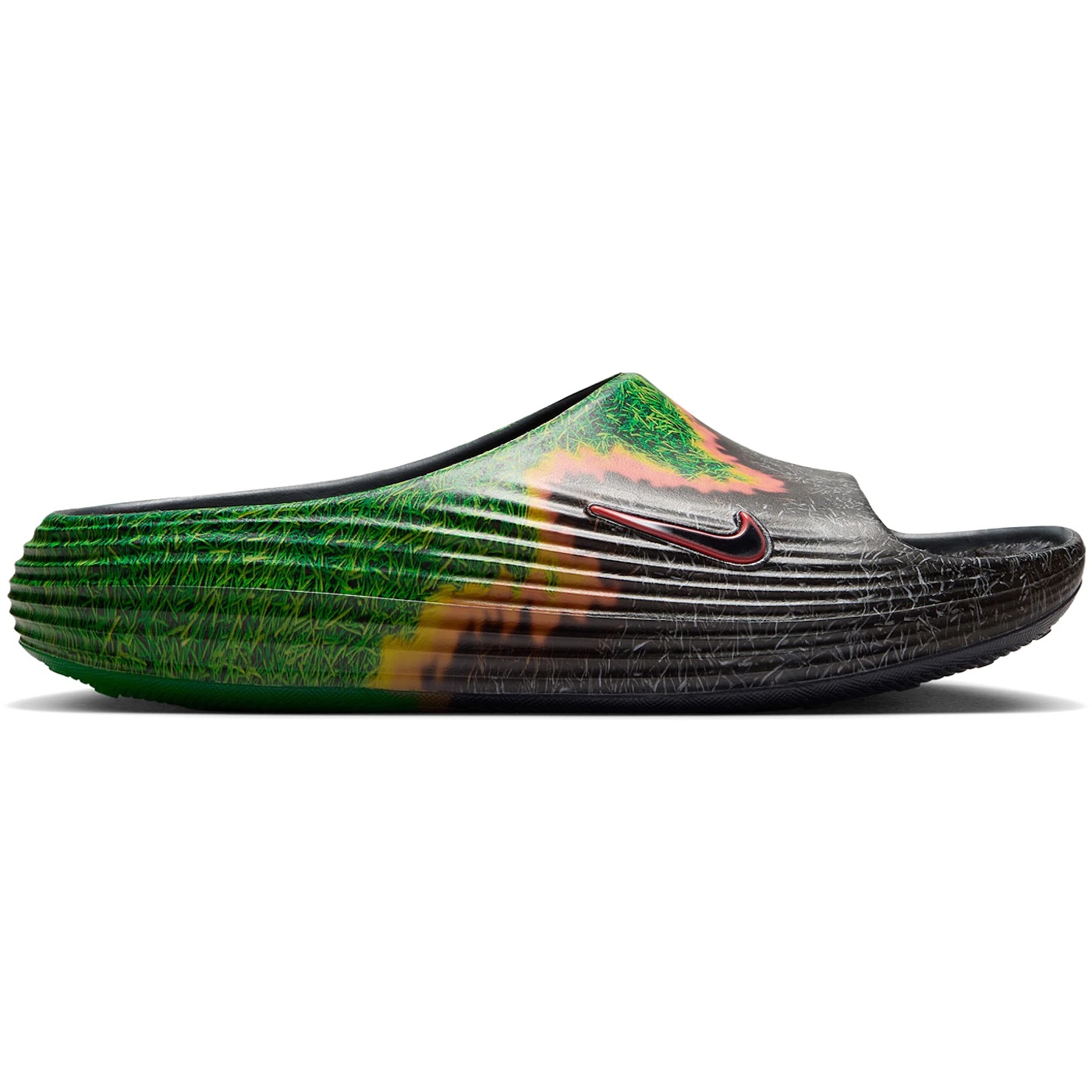 Nike ReactX Rejuven8 Slide SWOOSH Touch Grass Dark Smoke Grey Kelly Green 2