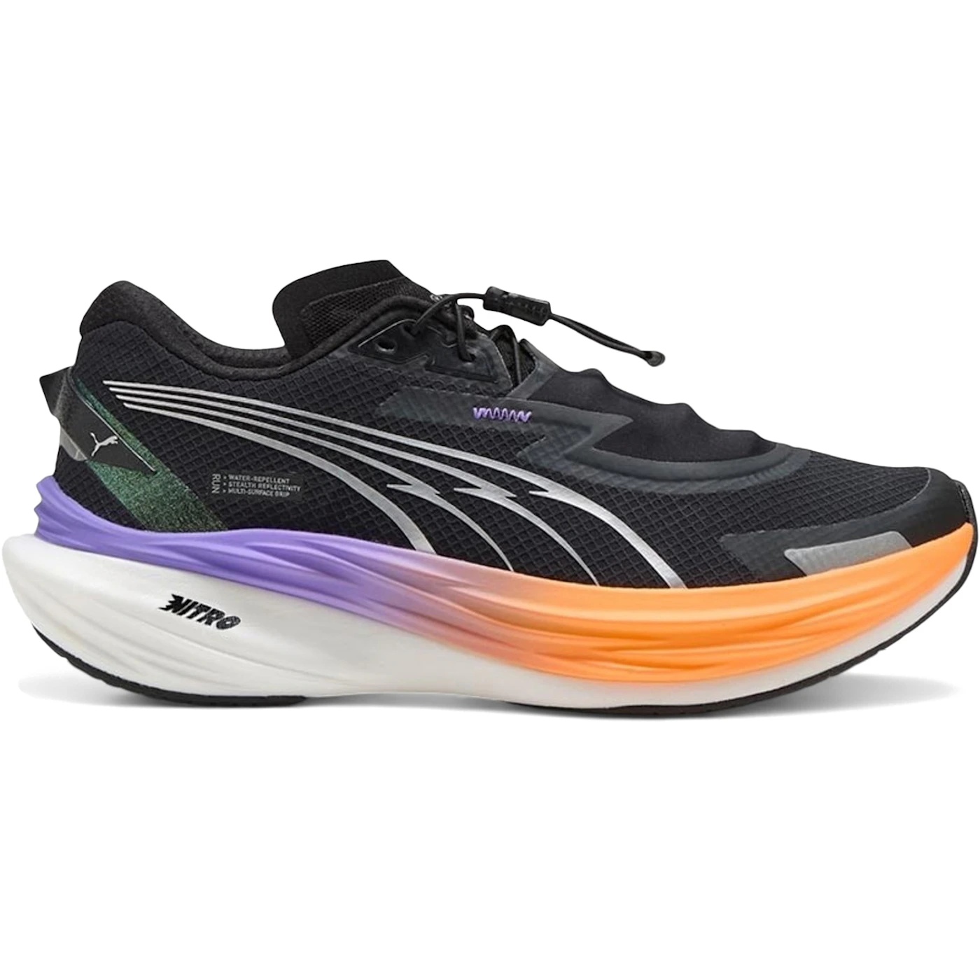 Puma Deviate Nitro 3 WTR+ Black Dark Amethyst (Womens) 1 Puma Deviate Nitro 3 WTR Black Dark Amethyst Womens 2