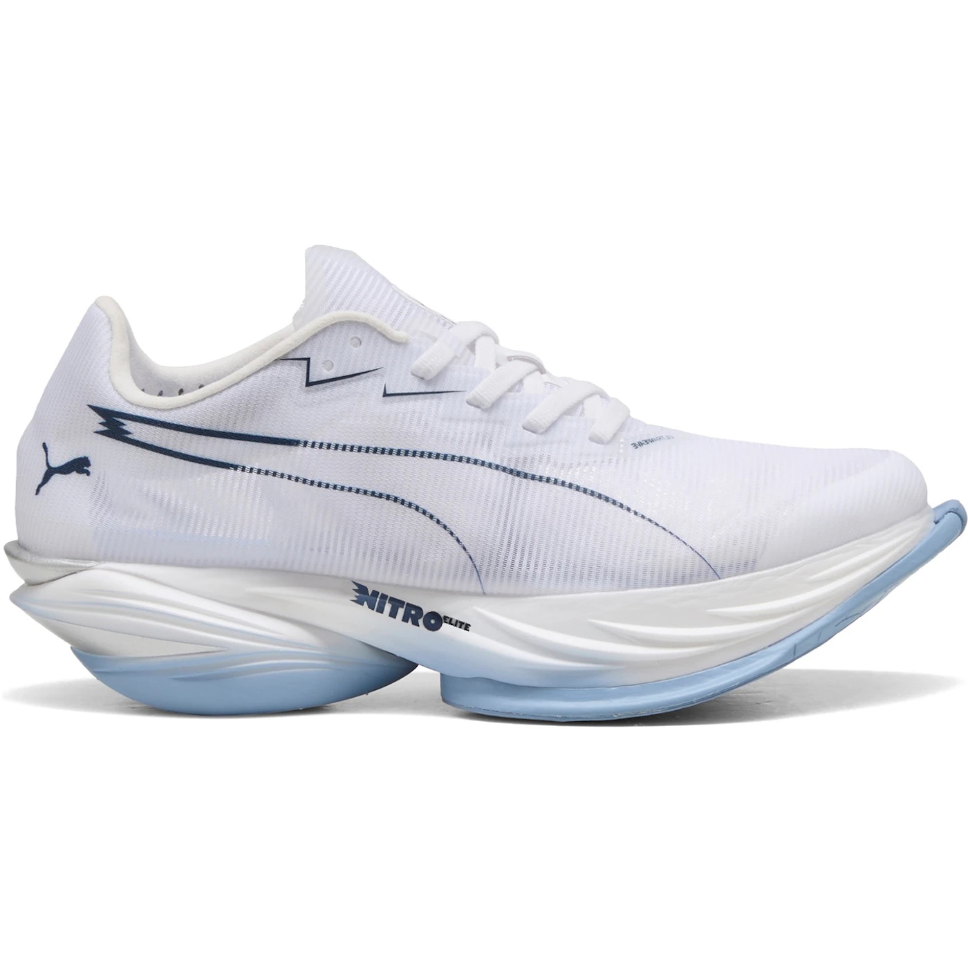 Puma Fast-R Nitro Elite 3 White Chambray Blue (Womens) 1 Puma Fast R Nitro Elite 3 White Chambray Blue Womens 1