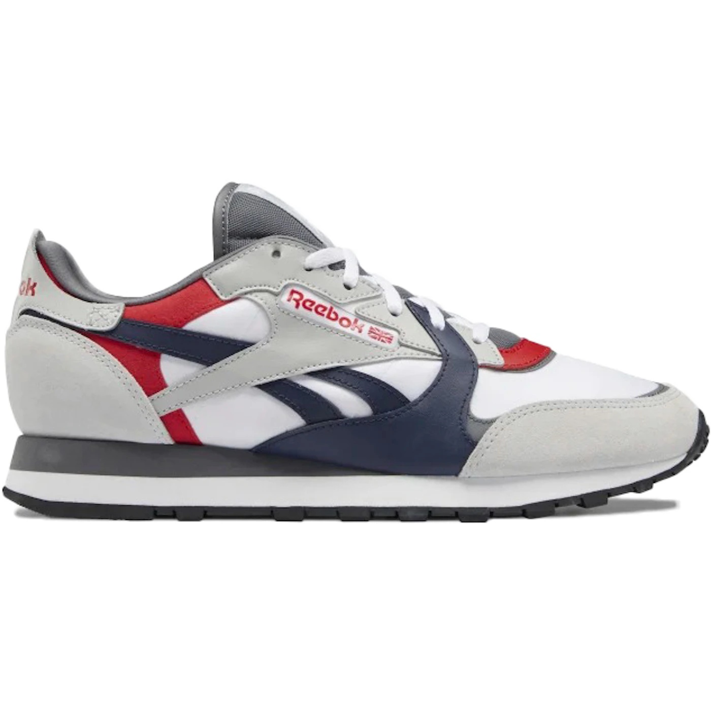 Reebok Classic Leather Grey Navy Red 3 Reebok Classic Leather Grey Navy Red