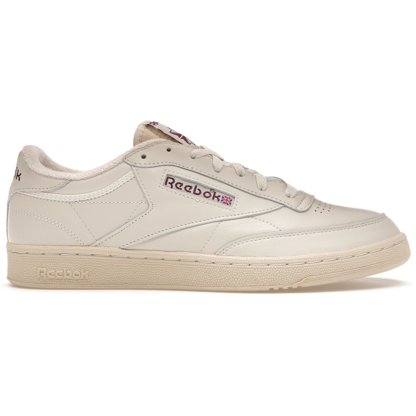 Reebok Club C 85 Chalk Alabaster Maroon 1 Reebok Club C 85 Chalk Alabaster Maroon 2