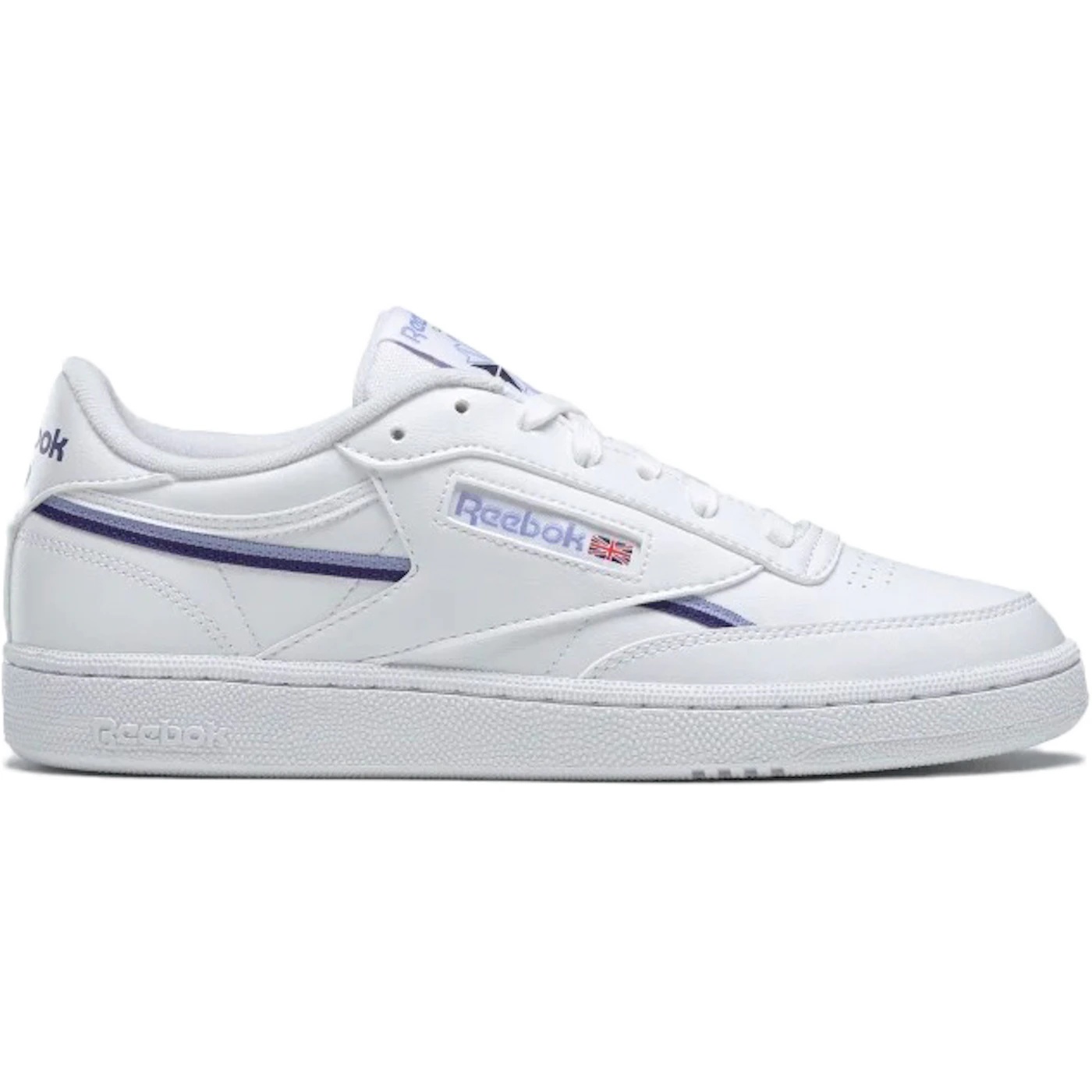 Reebok Club C 85 Vegan Cloud White Bold Purple (Womens) 2 Reebok Club C 85 Vegan Cloud White Bold Purple Womens 3
