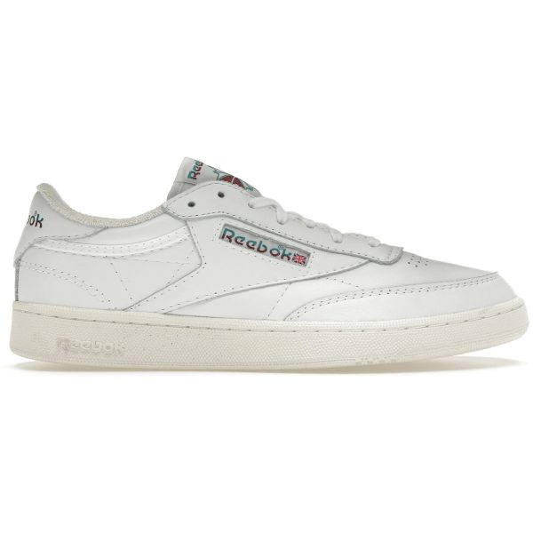Reebok Club C 85 White Teal Burgundy Logo