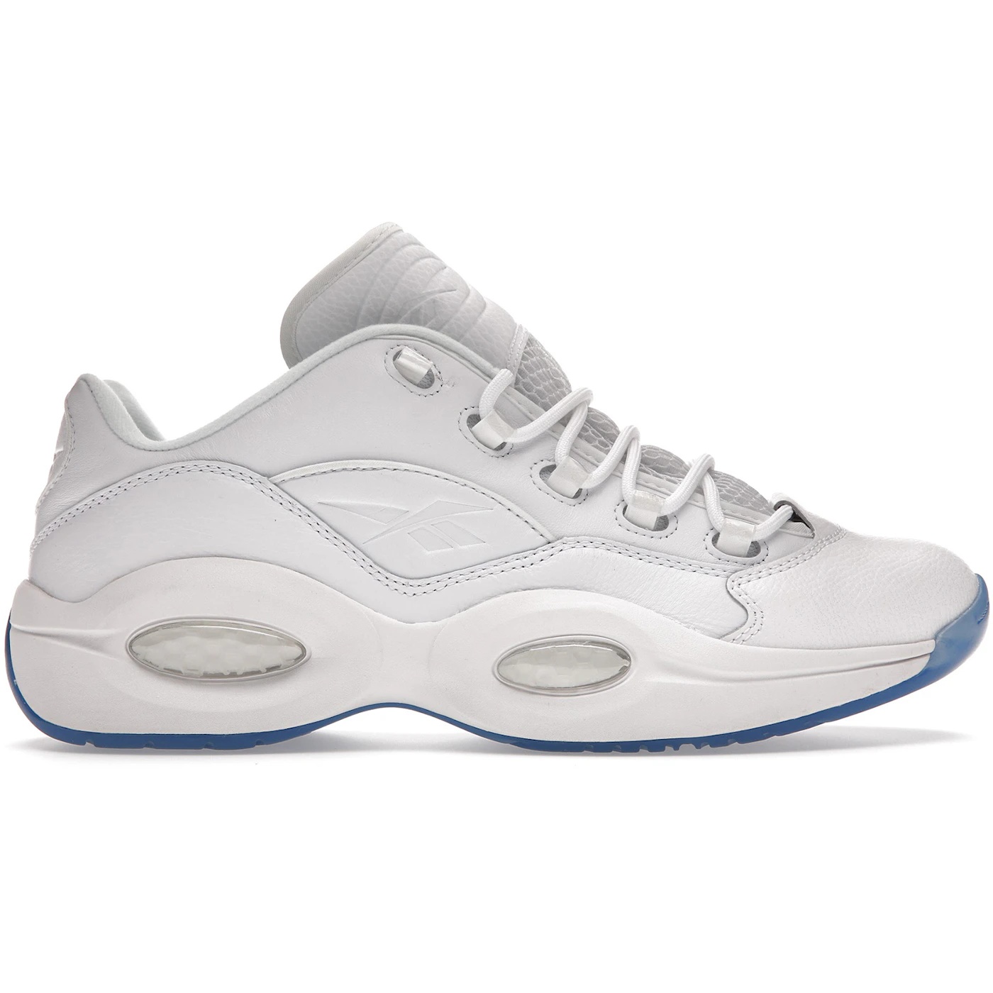 Reebok Question Low White Clear Blue Sole 2 Reebok Question Low White Clear Blue Sole 1