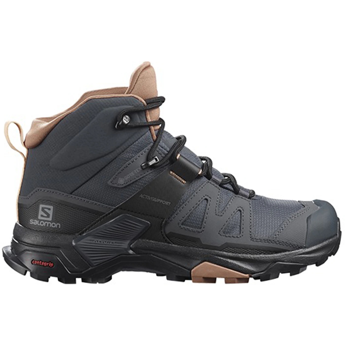 Salomon X Ultra 4 Mid Gore-Tex Ebony Mocha Mousse (Womens) 2 Salomon X Ultra 4 Mid Gore Tex Ebony Mocha Mousse Womens 1