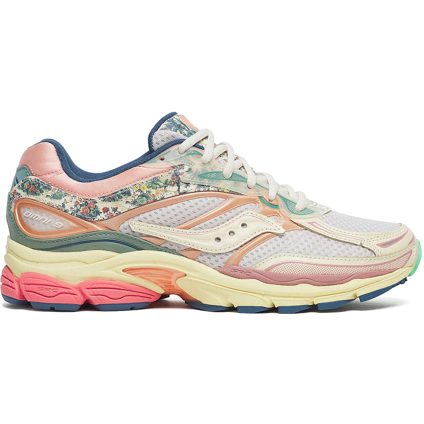 Saucony ProGrid Omni 9 Floral Beige Blue 3