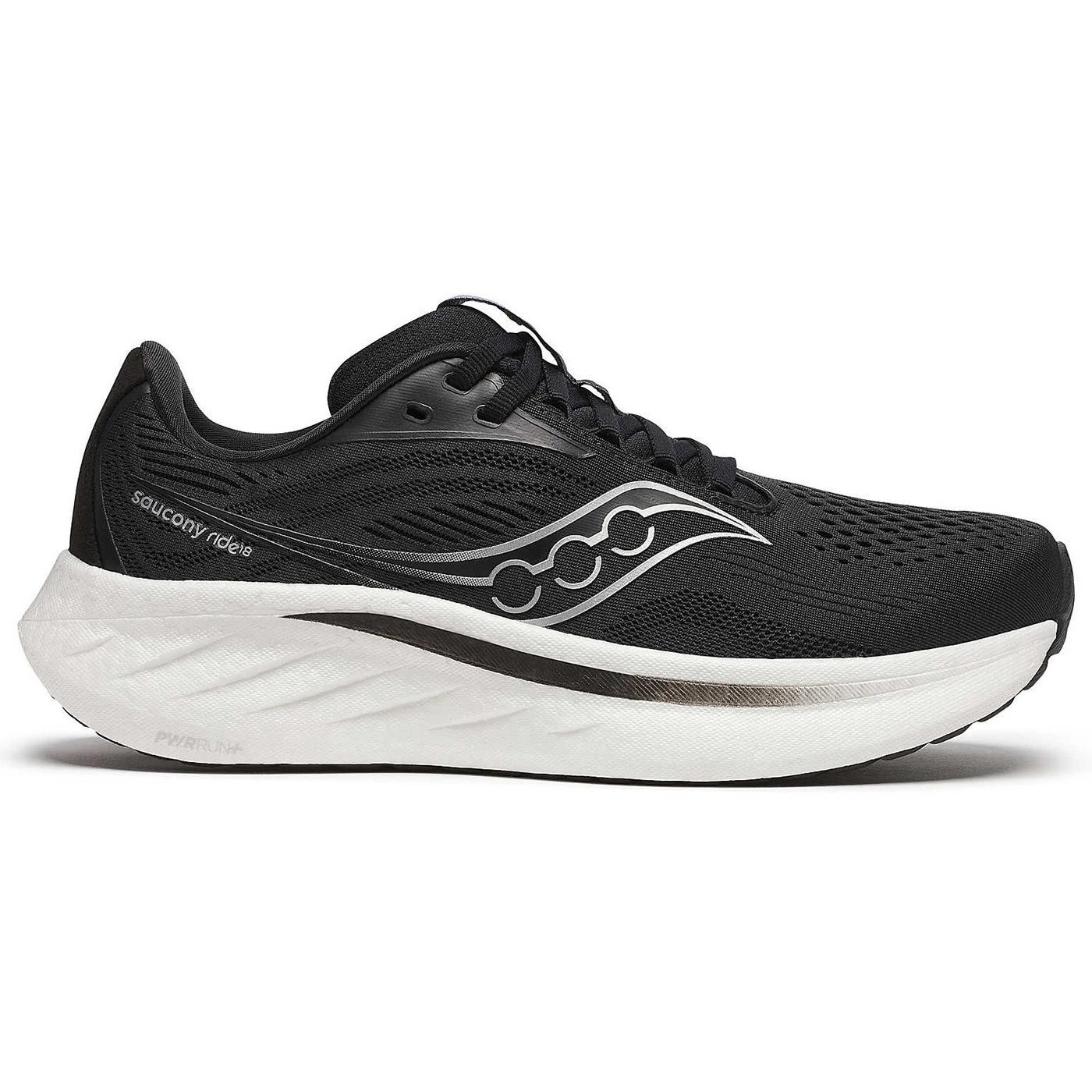 Saucony Ride 18 Black White (Womens) 2 Saucony Ride 18 Black White Womens 3