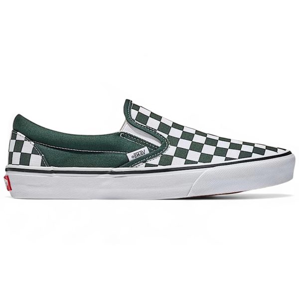 Vans Classic Slip-On Checkerboard Scarab Green White