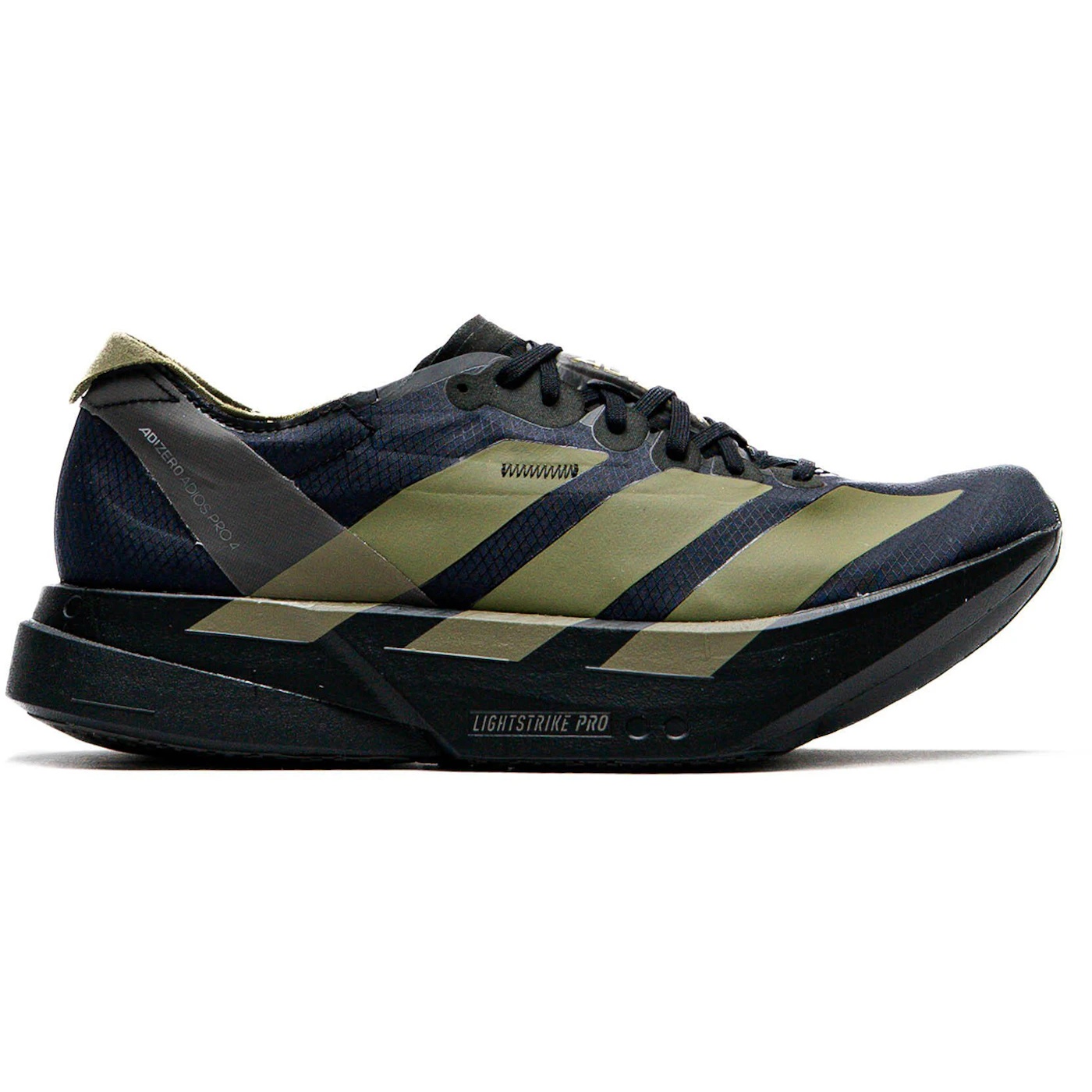 adidas Adizero Adios Pro 4 Black Focus Olive 1 adidas Adizero Adios Pro 4 Black Focus Olive 1