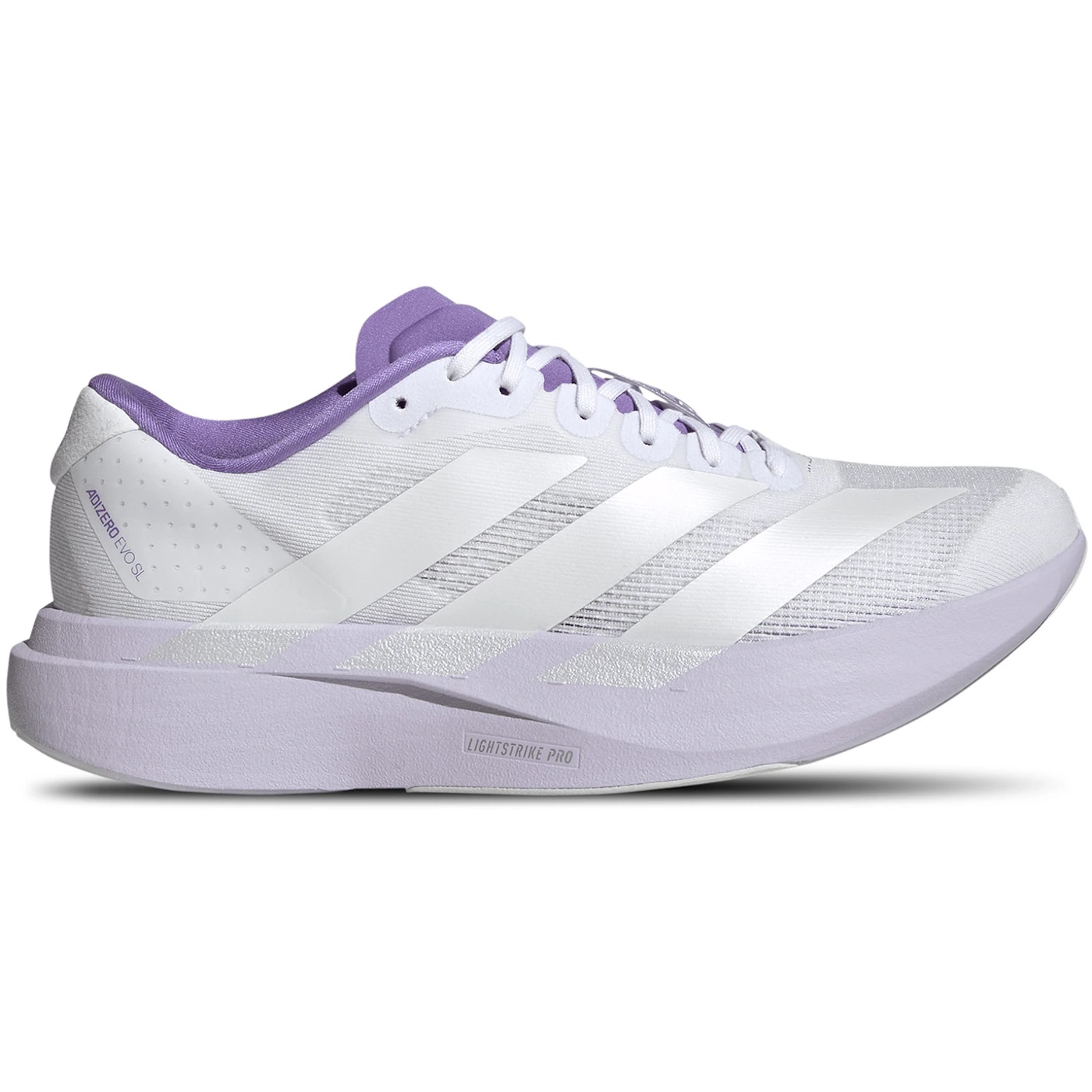 adidas Adizero Evo SL White Purple Tint (Womens) 2 adidas Adizero Evo SL White Purple Tint Womens 1