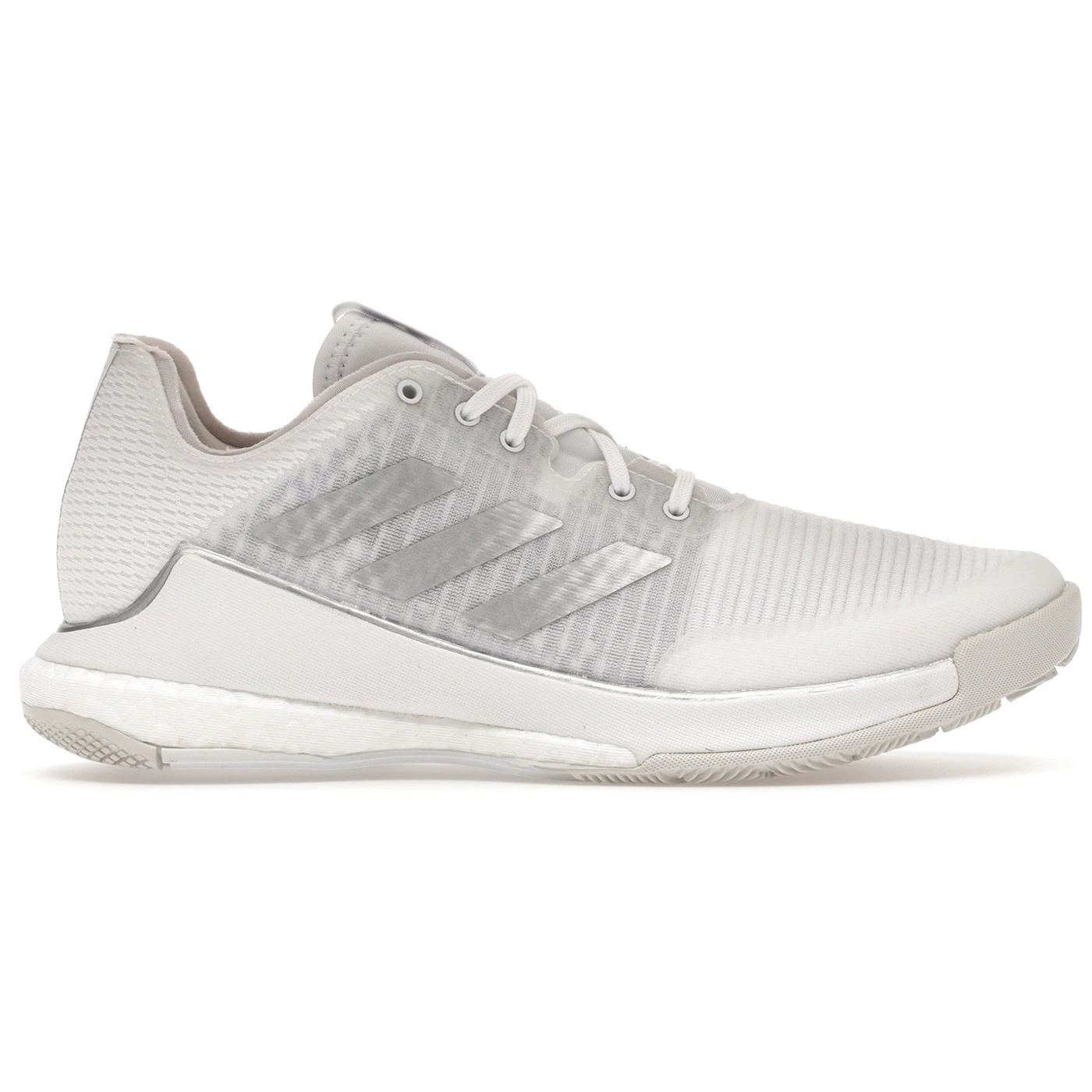 adidas Crazyflight Volleyball Cloud White Silver Metallic Grey One (Womens) 1 adidas Crazyflight Volleyball Cloud White Silver Metallic Grey One Womens 1