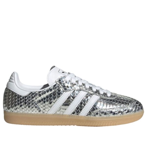 adidas Samba OG Patent Snakeskin Silver Metallic (Womens)