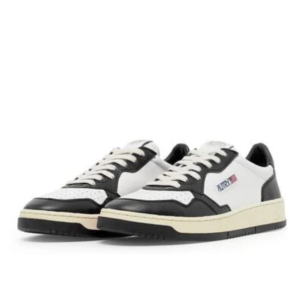 Autry Medalist Leather Low Black White