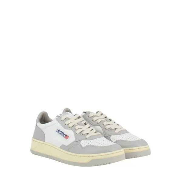 Autry Medalist Leather Low Grey White