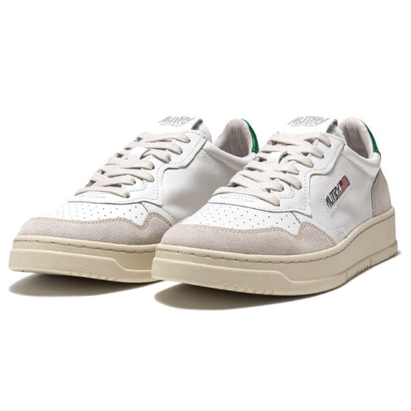Autry Medalist Leather Low White Amazon Beige