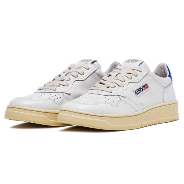 Autry Medalist Leather Low White Azure