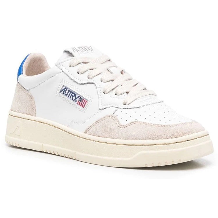 Autry Medalist Leather Low White Beige Blue (Womens) 4 Autry Medalist Leather Low White Beige Blue (Womens)