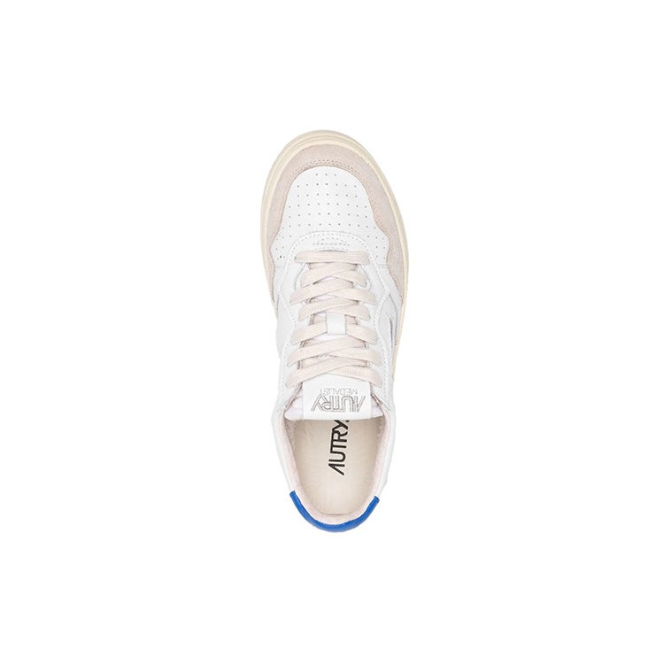 Autry Medalist Leather Low White Beige Blue (Womens) 5 Autry Medalist Leather Low White Beige Blue (Womens)