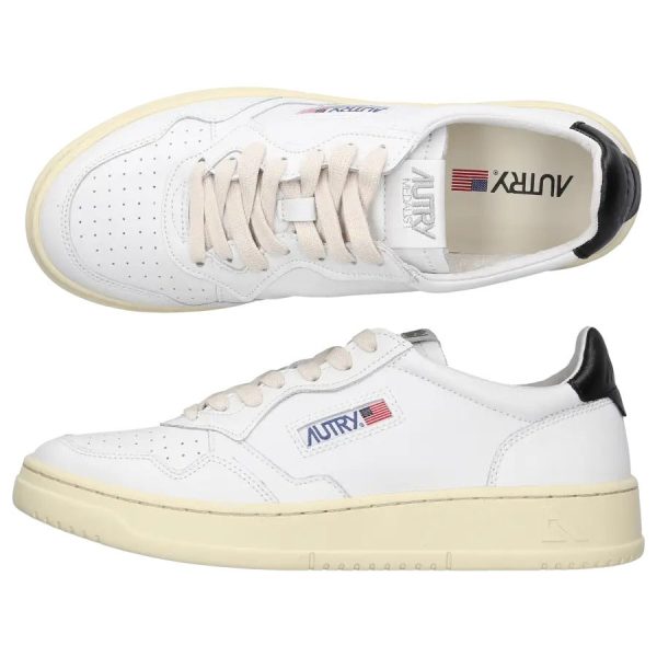 Autry Medalist Leather Low White Black