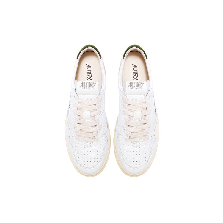Autry Medalist Leather Low White Dark Green 5 Autry Medalist Leather Low White Dark Green