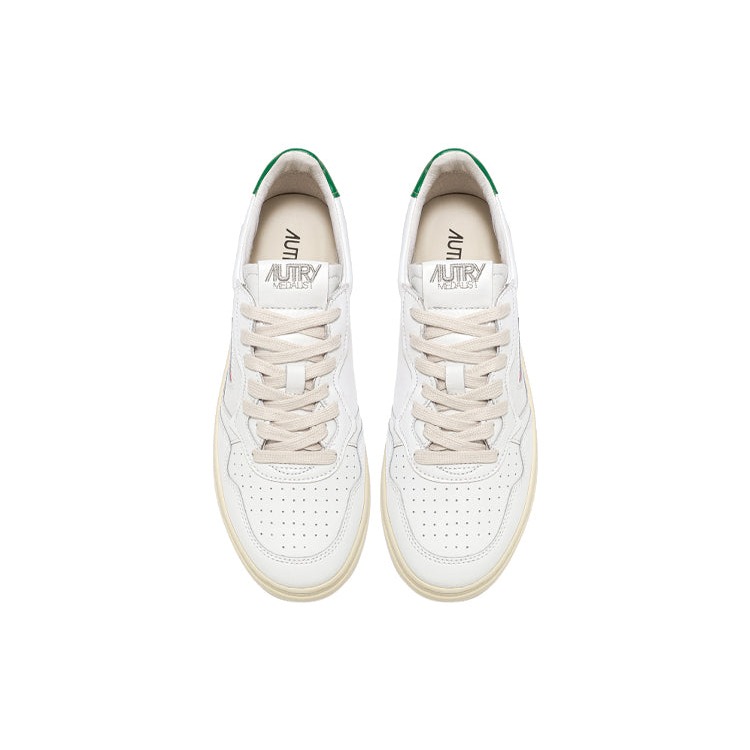 Autry Medalist Leather Low White Green (Womens) 5 Autry Medalist Leather Low White Green (Womens)