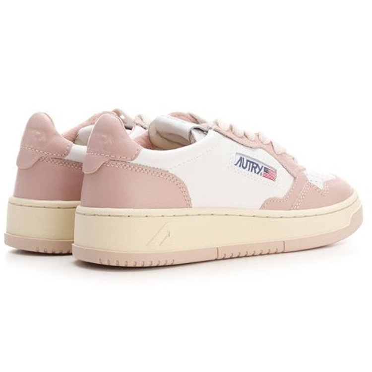 Autry Medalist Leather Low White Pink Cream (Womens) 5 Autry Medalist Leather Low White Pink Cream (Womens)