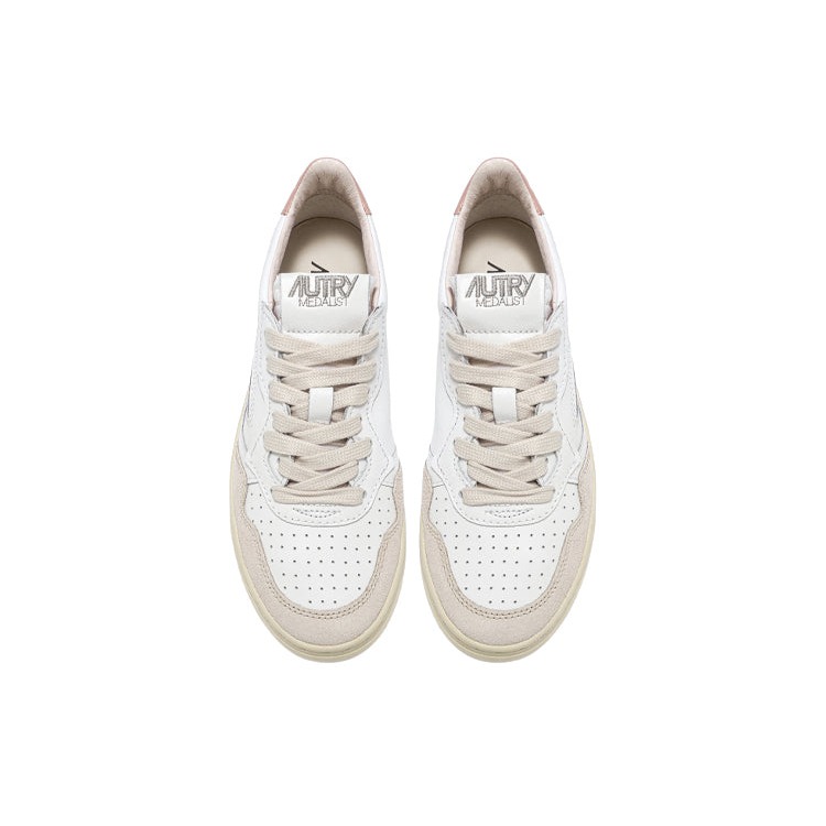 Autry Medalist Leather Low White Pink (Womens) 5 Autry Medalist Leather Low White Pink (Womens)