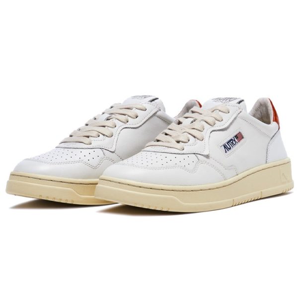 Autry Medalist Leather Low White Rust