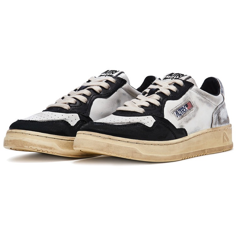 Autry Medalist Super Vintage Leather Low White Black Silver (Womens) 4 Autry Medalist Super Vintage Leather Low White Black Silver (Womens)