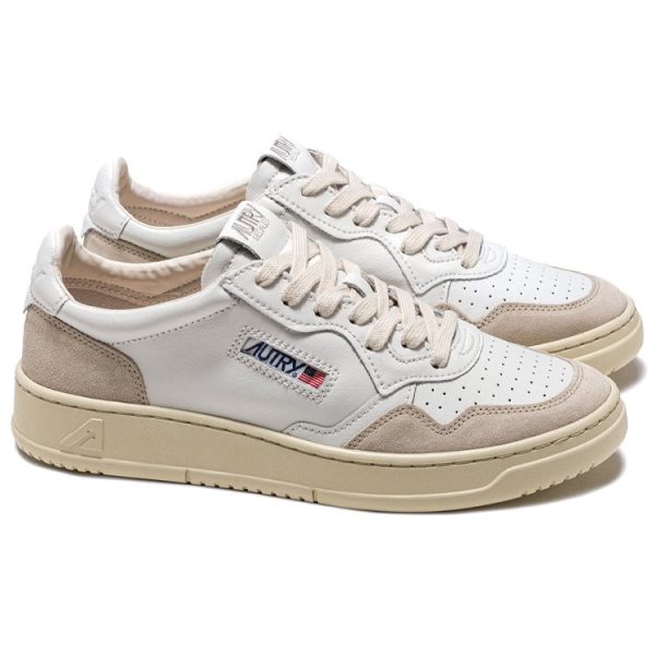 Autry Medalist White Beige Suede