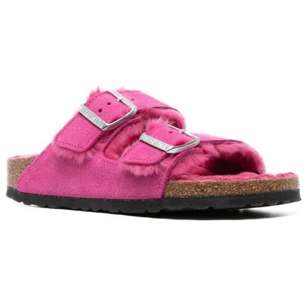 Birkenstock Arizona Shearling Suede Fuchsia Tulip