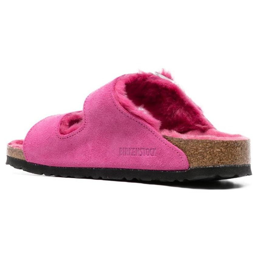 Birkenstock Arizona Shearling Suede Fuchsia Tulip 6 Birkenstock Arizona Shearling Suede Fuchsia Tulip