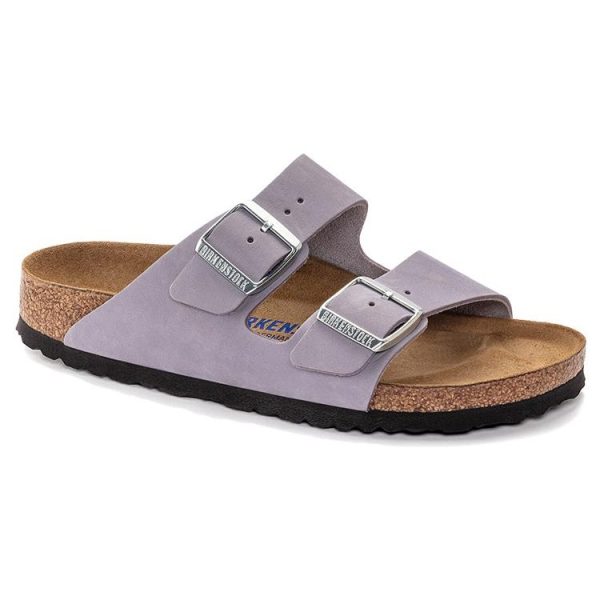 Birkenstock Arizona Softbed Nubuck Leather Purple Fog (Womens)