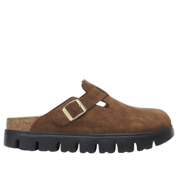 Birkenstock Boston Chunky Suede Dark Tea Black (Narrow) (Women’s)