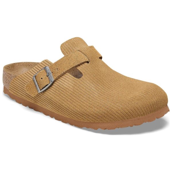 Birkenstock Boston Embossed Corduroy Suede Cork Brown