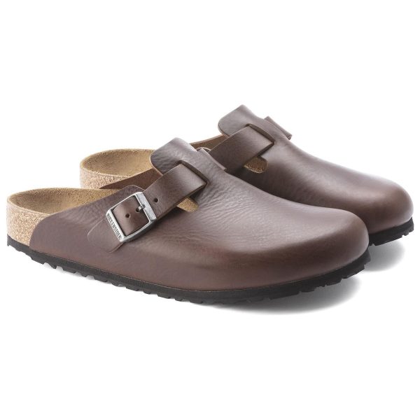 Birkenstock Boston Grip Leather Vintage Roast Brown