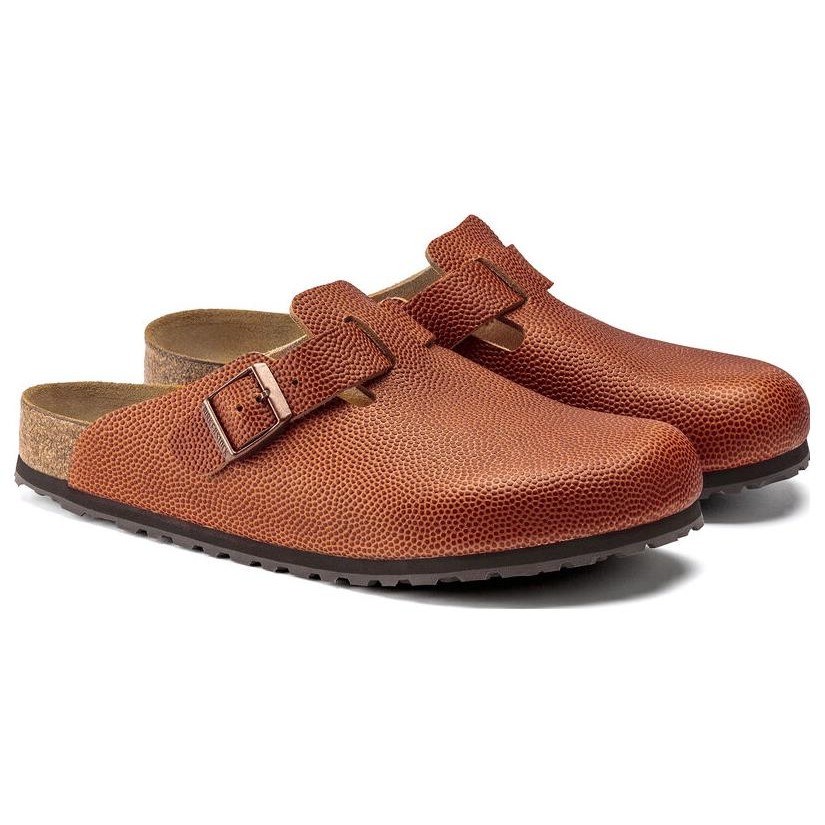 Birkenstock Boston Horween Embossed Natural Leather Ginger Brown 5 Birkenstock Boston Horween Embossed Natural Leather Ginger Brown