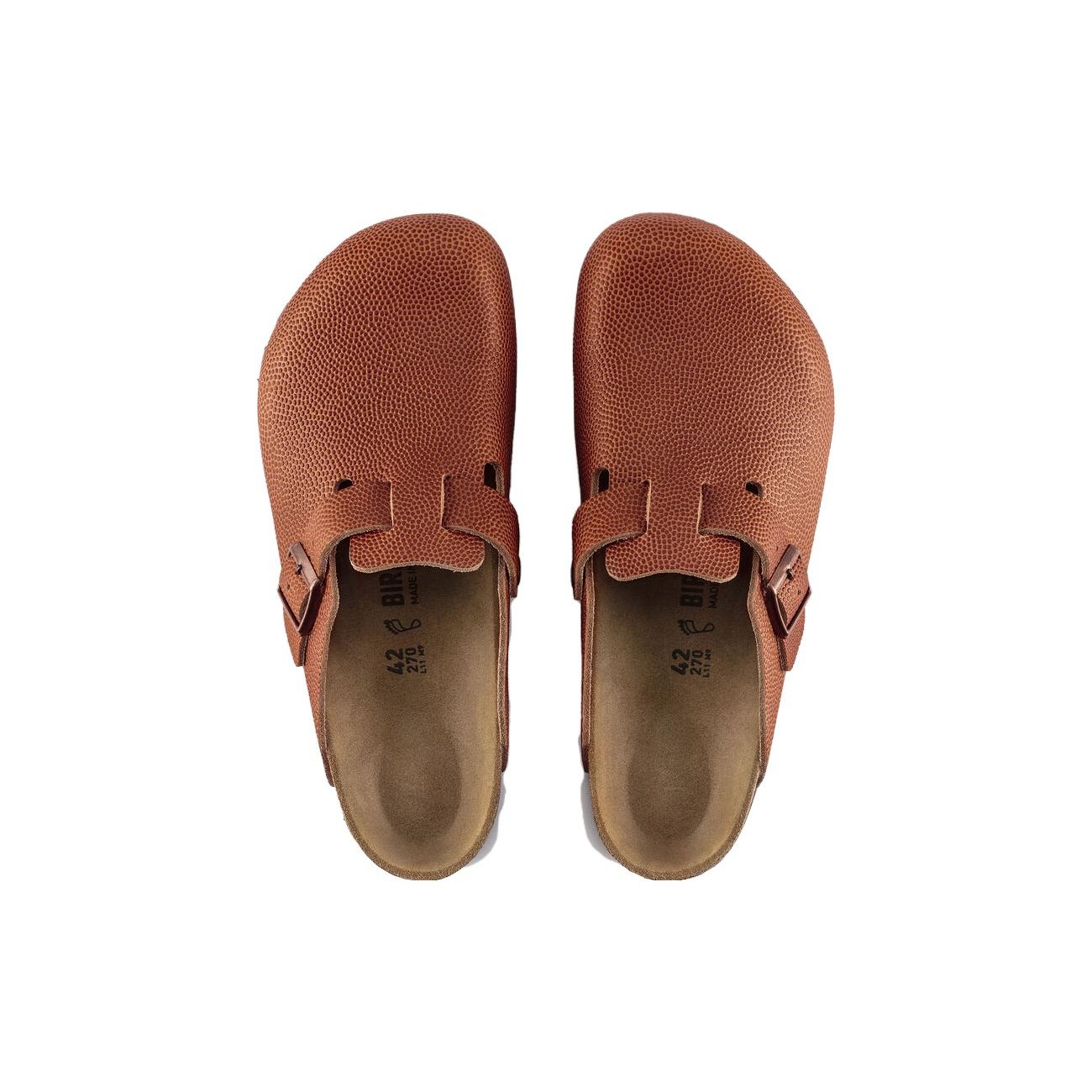 Birkenstock Boston Horween Embossed Natural Leather Ginger Brown 6 Birkenstock Boston Horween Embossed Natural Leather Ginger Brown