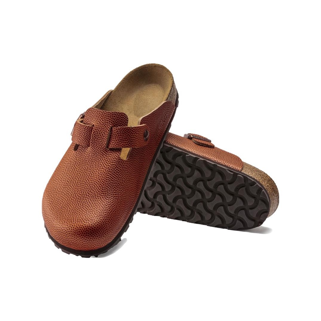 Birkenstock Boston Horween Embossed Natural Leather Ginger Brown 7 Birkenstock Boston Horween Embossed Natural Leather Ginger Brown