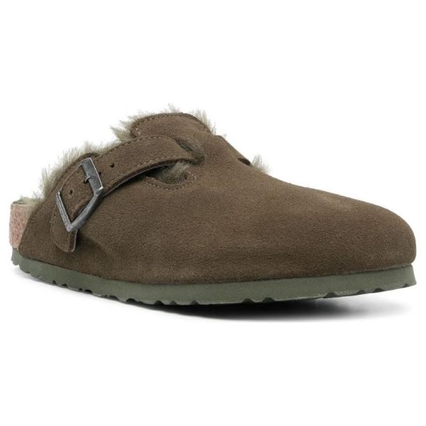 Birkenstock Boston Shearling Suede Leather Thyme