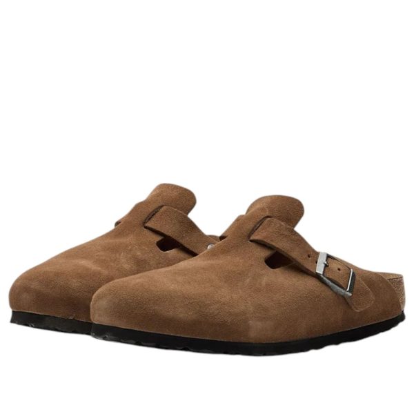 Birkenstock Boston Soft Footbed Suede Dark Tea Tonal