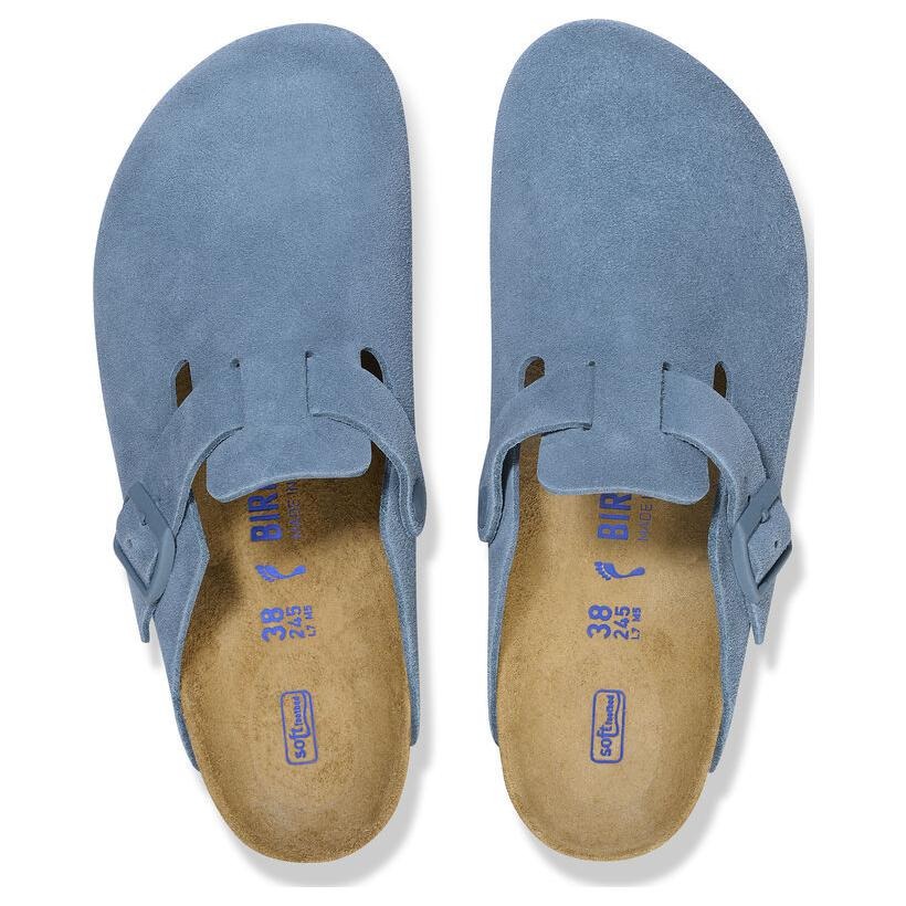 Birkenstock Boston Soft Footbed Suede Elemental Blue 6 Birkenstock Boston Soft Footbed Suede Elemental Blue