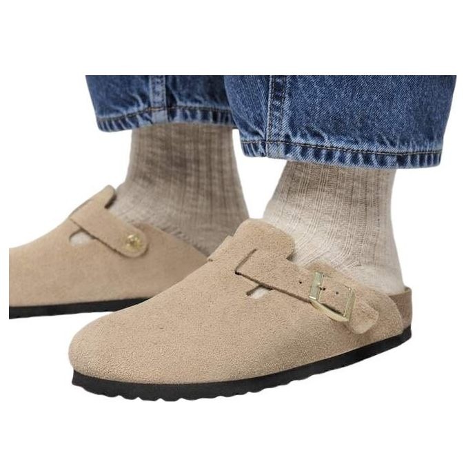 Birkenstock Boston Suede Leather Sandcastle 9 Birkenstock Boston Suede Leather Sandcastle