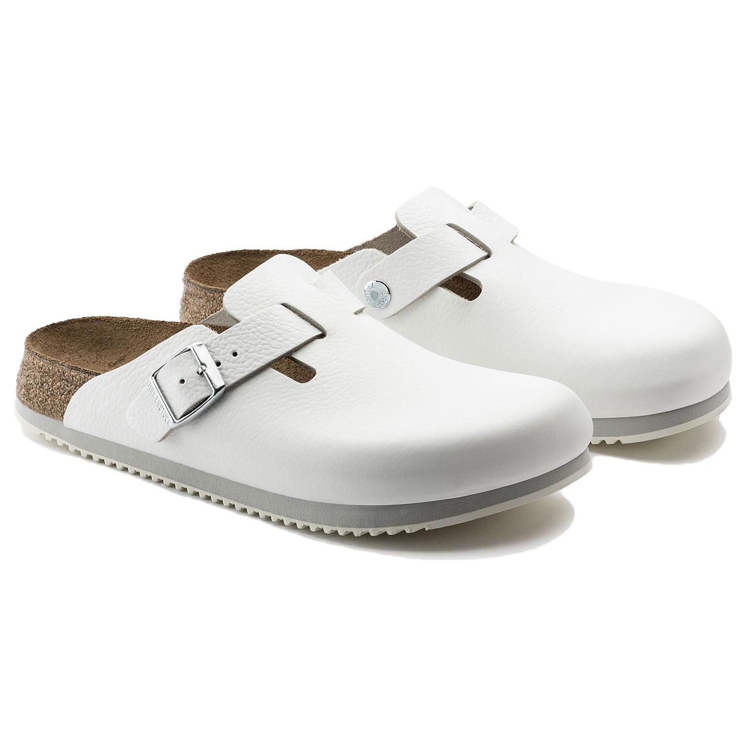 Birkenstock Boston Super Grip Leather White 5 Birkenstock Boston Super Grip Leather White