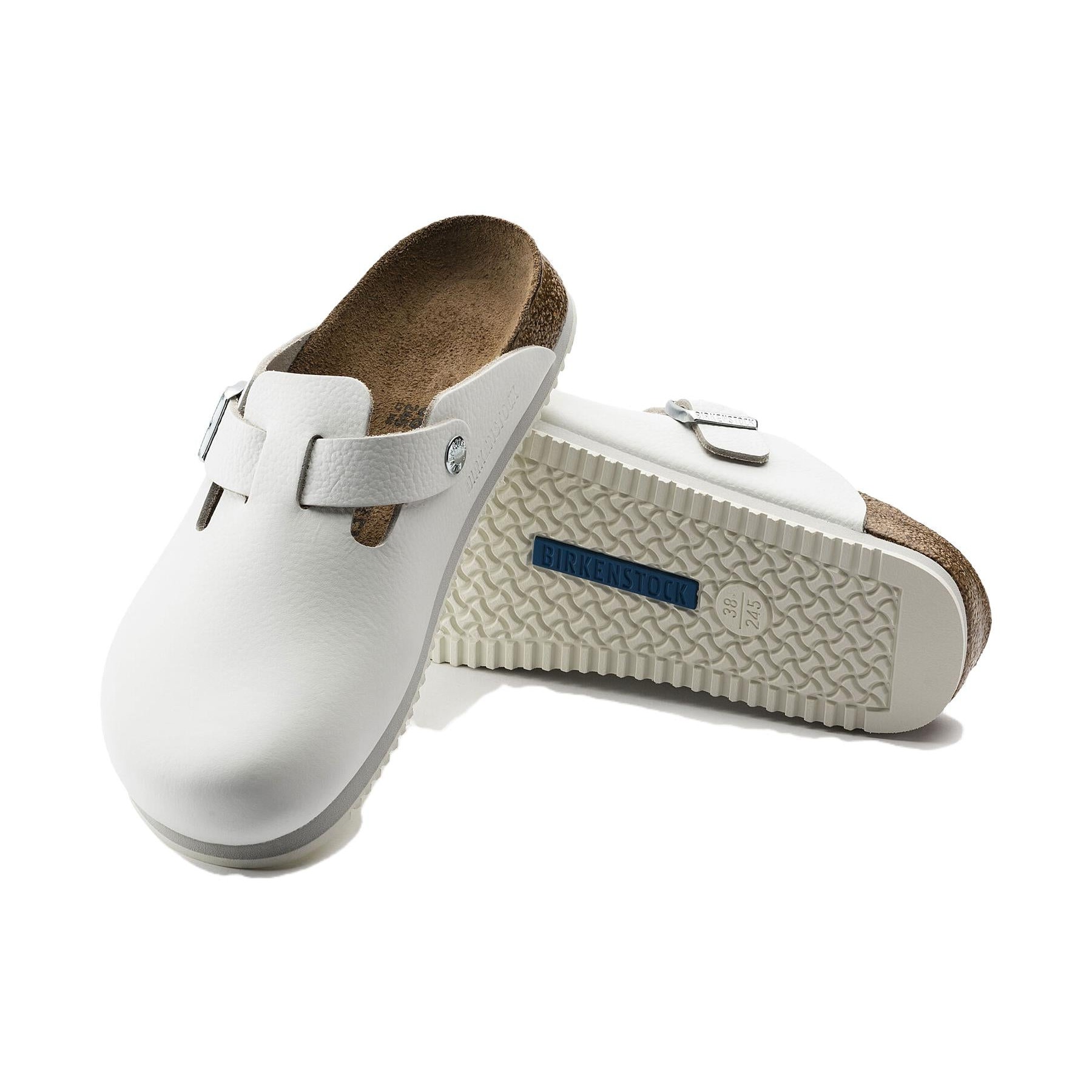Birkenstock Boston Super Grip Leather White 7 Birkenstock Boston Super Grip Leather White